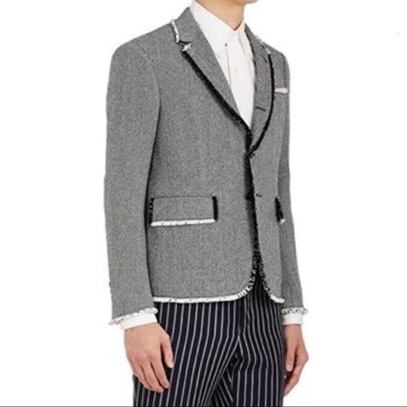 Thom Browne Mens Gray Wool Tweed 